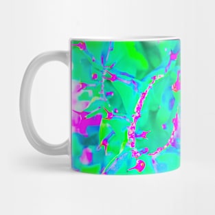 Bright green cactus in pastel abstract Mug